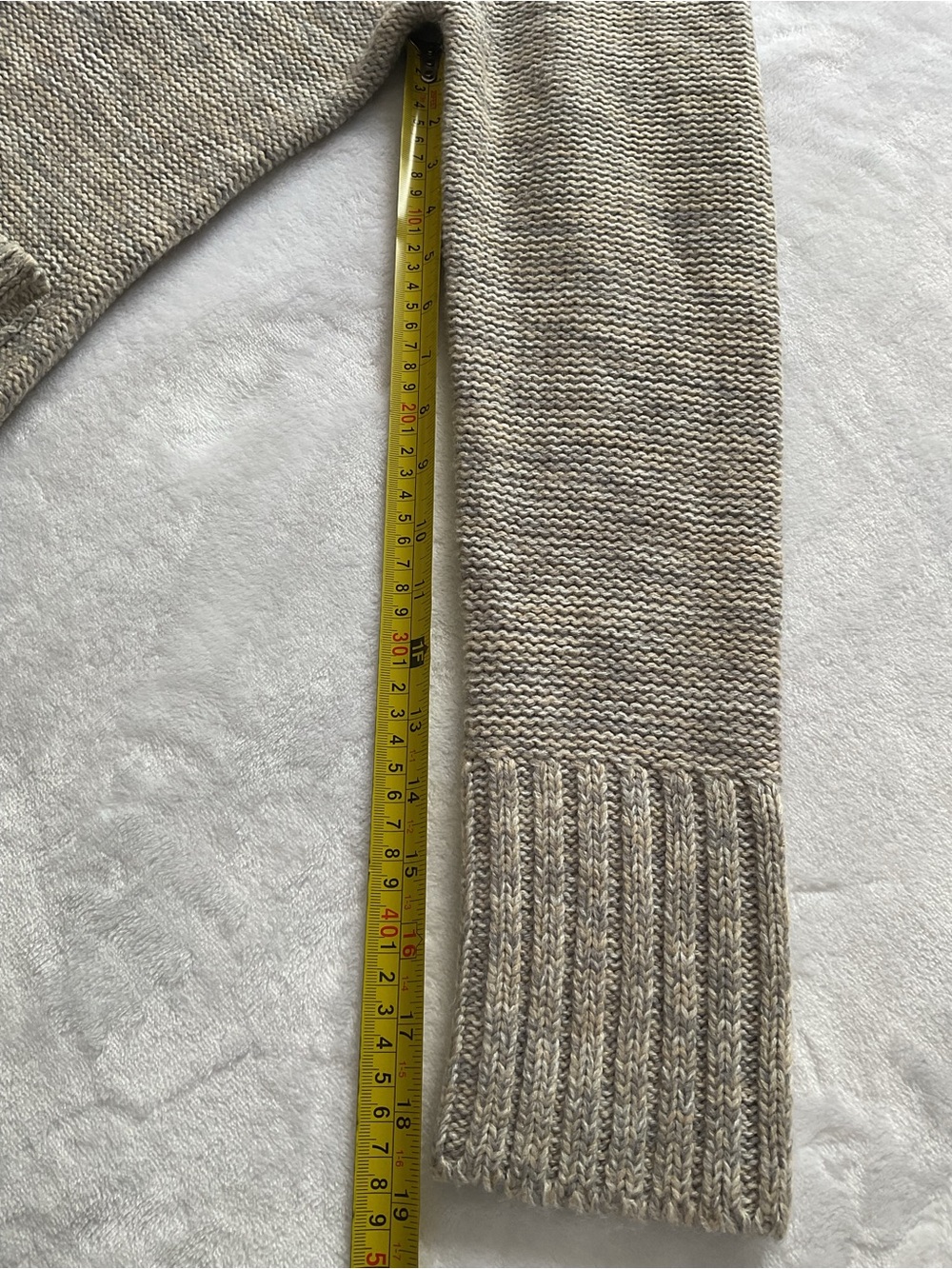 Stephanie Rogers Beige Knit Shawl Collar Long Cardigan Sweater L - Picture 13 of 14